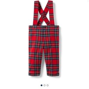 Janie and Jack Holiday Baby Plaid Suspender Pant 18-24 months